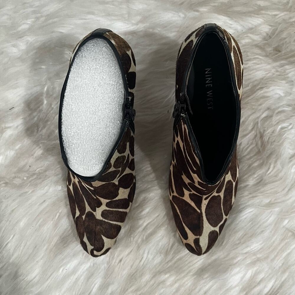 NEW Nine West Leather Hair Calf Classic Spotted Leopard High Heel Ankle Boot 5.5 - Picture 8 of 15